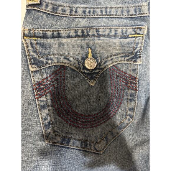 True Religion Light Blue Ricky Jeans With Flap 28 Mens EUC - Picture 3 of 6